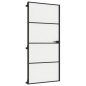 vidaXL Puerta interior delgada negra vidrio y aluminio 93x201,5 cm