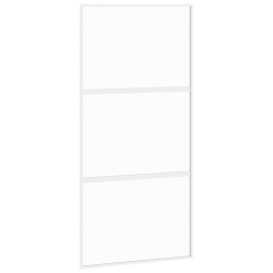 vidaXL Puerta corredera vidrio templado y aluminio blanca 102,5x205 cm