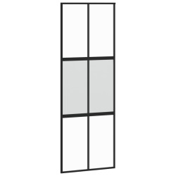 vidaXL Puerta corredera vidrio templado y aluminio negra 76x205 cm