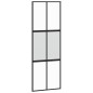 vidaXL Puerta corredera vidrio templado y aluminio negra 76x205 cm vidaXL Puerta corredera vidrio templado y aluminio negra 76x205 cm