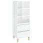 vidaXL Aparador alto madera contrachapada blanco brillo 40x36x110 cm vidaXL Aparador alto madera contrachapada blanco brillo 40x36x110 cm