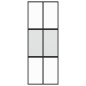 vidaXL Puerta corredera vidrio templado y aluminio negra 76x205 cm vidaXL Puerta corredera vidrio templado y aluminio negra 76x205 cm