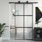 vidaXL Puerta corredera vidrio templado y aluminio negra 102,5x205 cm vidaXL Puerta corredera vidrio templado y aluminio negra 102,5x205 cm