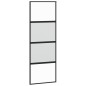 vidaXL Puerta corredera vidrio templado y aluminio negra 76x205 cm vidaXL Puerta corredera vidrio templado y aluminio negra 76x205 cm