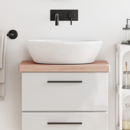 vidaXL Encimera de baño madera maciza de haya 60x40x4 cm