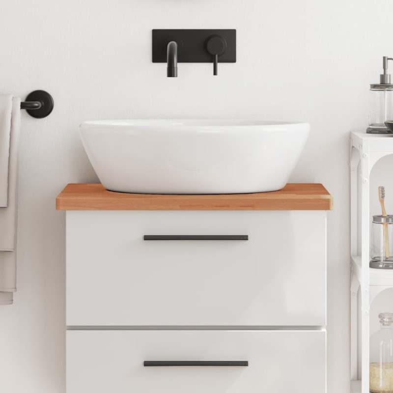 vidaXL Encimera de baño madera maciza de haya 60x40x2,5 cm vidaXL Encimera de baño madera maciza de haya 60x40x2,5 cm