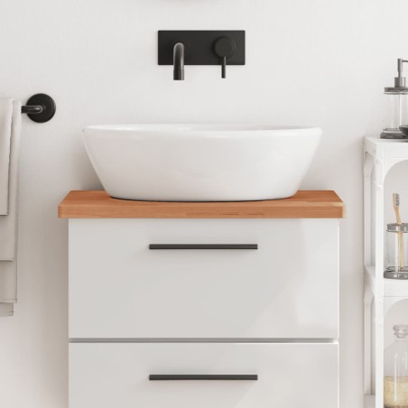 vidaXL Encimera de baño madera maciza de haya 60x40x2,5 cm