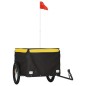 vidaXL Remolque para bicicleta hierro negro y amarillo 45 kg vidaXL Remolque para bicicleta hierro negro y amarillo 45 kg