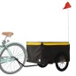 vidaXL Remolque para bicicleta hierro negro y amarillo 45 kg vidaXL Remolque para bicicleta hierro negro y amarillo 45 kg