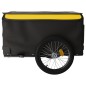 vidaXL Remolque para bicicleta hierro negro y amarillo 45 kg vidaXL Remolque para bicicleta hierro negro y amarillo 45 kg