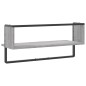 vidaXL Estante de pared con barra gris Sonoma 65x25x30 cm vidaXL Estante de pared con barra gris Sonoma 65x25x30 cm