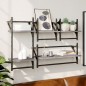 vidaXL Estantes pared con barras 4 pzas madera ingeniería gris Sonoma vidaXL Estantes pared con barras 4 pzas madera ingeniería gris Sonoma