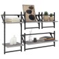 vidaXL Estantes pared con barras 4 pzas madera ingeniería gris Sonoma vidaXL Estantes pared con barras 4 pzas madera ingeniería gris Sonoma