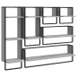 vidaXL Estantes pared con barras 6 pzas madera ingeniería gris Sonoma vidaXL Estantes pared con barras 6 pzas madera ingeniería gris Sonoma