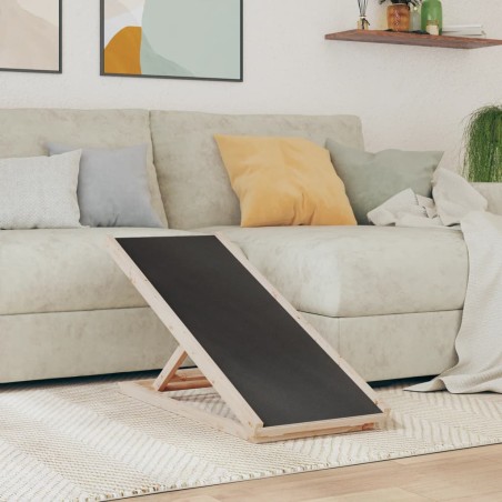 vidaXL Rampa para perros madera maciza de abeto gris 100x40 cm
