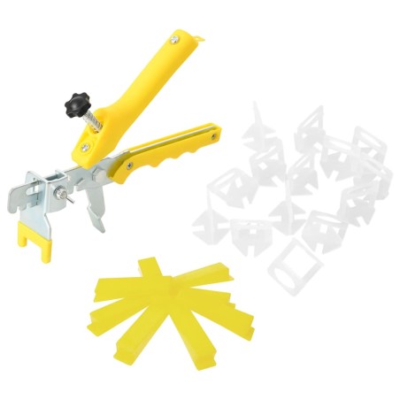 vidaXL Sistema para nivelación de azulejos 250 cuñas 500 calzos 1,5 mm