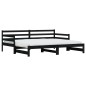 vidaXL Sofá cama nido madera maciza de pino negro 90x190 cm vidaXL Sofá cama nido madera maciza de pino negro 90x190 cm