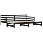 vidaXL Sofá cama nido madera maciza de pino negro 90x190 cm vidaXL Sofá cama nido madera maciza de pino negro 90x190 cm