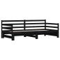vidaXL Sofá cama nido madera maciza de pino negro 90x190 cm vidaXL Sofá cama nido madera maciza de pino negro 90x190 cm