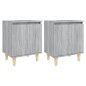 vidaXL Mesitas de noche 2 uds patas de madera gris Sonoma 40x30x50 cm vidaXL Mesitas de noche 2 uds patas de madera gris Sonoma 40x30x50 cm