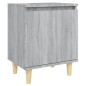 vidaXL Mesitas de noche 2 uds patas de madera gris Sonoma 40x30x50 cm vidaXL Mesitas de noche 2 uds patas de madera gris Sonoma 40x30x50 cm