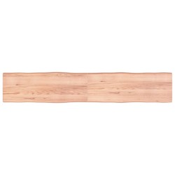 vidaXL Tablero mesa madera tratada borde natural marrón 220x40x(2-6)cm