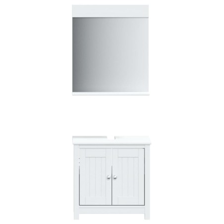 vidaXL Juego de muebles de baño BERG 2 pzas madera maciza pino blanco