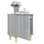 vidaXL Mesitas de noche 2 uds patas de madera gris Sonoma 40x30x50 cm vidaXL Mesitas de noche 2 uds patas de madera gris Sonoma 40x30x50 cm