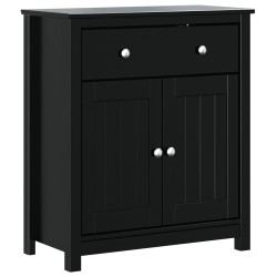 vidaXL Mueble de baño BERG madera maciza de pino negro 69,5x34x80 cm