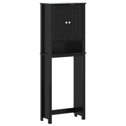 vidaXL Mueble para inodoro BERG madera maciza negro 60x27x164,5 cm