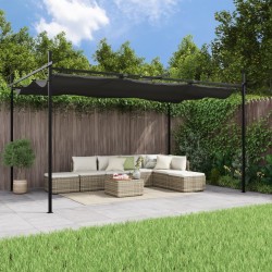 vidaXL Pérgola con cubierta retráctil gris antracita 395x292x230 cm