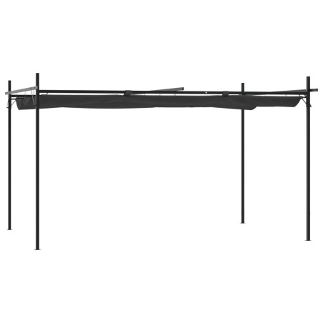 vidaXL Pérgola con cubierta retráctil gris antracita 395x292x230 cm