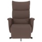 vidaXL Sillón reclinable con reposapiés cuero sintético marrón vidaXL Sillón reclinable con reposapiés cuero sintético marrón