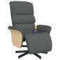 vidaXL Sillón reclinable de masaje con reposapiés tela gris oscuro vidaXL Sillón reclinable de masaje con reposapiés tela gris oscuro