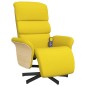 vidaXL Sillón reclinable de masaje con reposapiés tela amarillo claro vidaXL Sillón reclinable de masaje con reposapiés tela amarillo claro