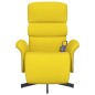 vidaXL Sillón reclinable de masaje con reposapiés tela amarillo claro vidaXL Sillón reclinable de masaje con reposapiés tela amarillo claro