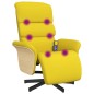 vidaXL Sillón reclinable de masaje con reposapiés tela amarillo claro vidaXL Sillón reclinable de masaje con reposapiés tela amarillo claro