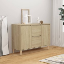 vidaXL Aparador de madera contrachapada color roble 103,5x35x70 cm