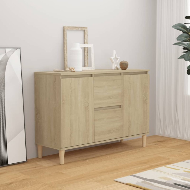 vidaXL Aparador de madera contrachapada color roble 103,5x35x70 cm vidaXL Aparador de madera contrachapada color roble 103,5x35x70 cm