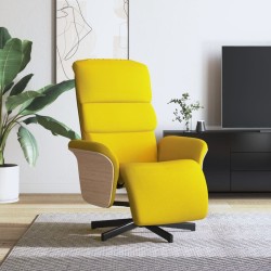 vidaXL Sillón reclinable con reposapiés tela amarillo claro