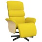 vidaXL Sillón reclinable con reposapiés tela amarillo claro vidaXL Sillón reclinable con reposapiés tela amarillo claro
