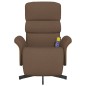 vidaXL Sillón reclinable de masaje con reposapiés tela marrón