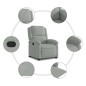 vidaXL Sillón reclinable de terciopelo gris claro