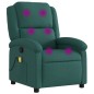 vidaXL Sillón de masaje reclinable de tela verde oscuro vidaXL Sillón de masaje reclinable de tela verde oscuro