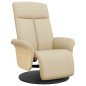 vidaXL Sillón reclinable con reposapiés tela color crema vidaXL Sillón reclinable con reposapiés tela color crema