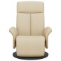 vidaXL Sillón reclinable con reposapiés tela color crema vidaXL Sillón reclinable con reposapiés tela color crema