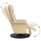 vidaXL Sillón reclinable con reposapiés tela color crema vidaXL Sillón reclinable con reposapiés tela color crema