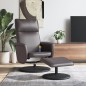 vidaXL Sillón de masaje reclinable con reposapiés cuero sintético gris vidaXL Sillón de masaje reclinable con reposapiés cuero sintético gris