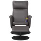 vidaXL Sillón de masaje reclinable con reposapiés cuero sintético gris vidaXL Sillón de masaje reclinable con reposapiés cuero sintético gris