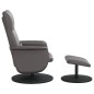vidaXL Sillón de masaje reclinable con reposapiés cuero sintético gris vidaXL Sillón de masaje reclinable con reposapiés cuero sintético gris
